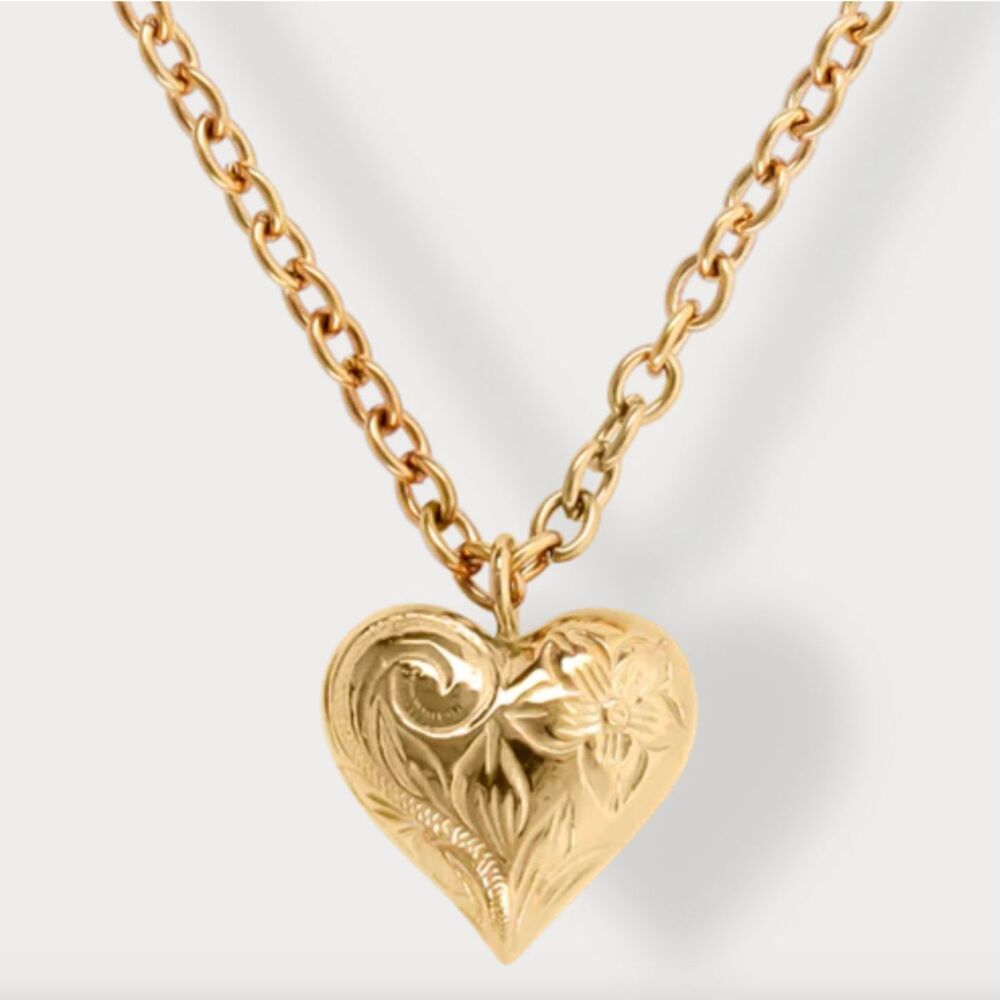 Hey Harper Gold-Plated Stainless Steel Heart Pendant Necklace